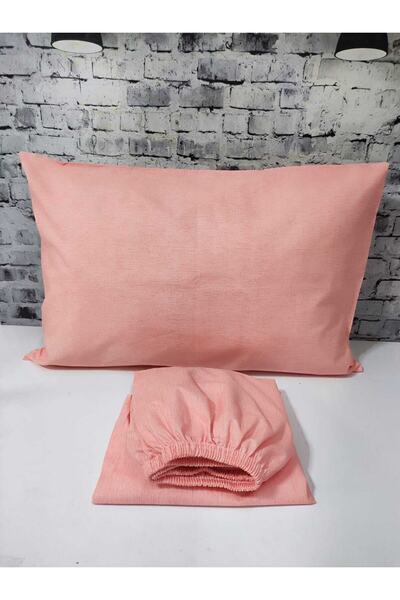 Gasel Home طقم ملاءات مطاطية مزدوجة من القطن بلون سادة