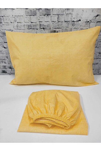 Gasel Home طقم ملاءات مطاطية مزدوجة من القطن بلون سادة