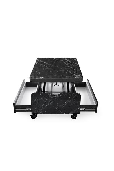 MUTLU ALIŞVERİŞ MERKEZİ Akıllı Sehpa Kademeli Sihirli Sehpa Fonksiyonel Orta Sehpa Açılabilr Sehpa Tekerlekli Masa106 60x90