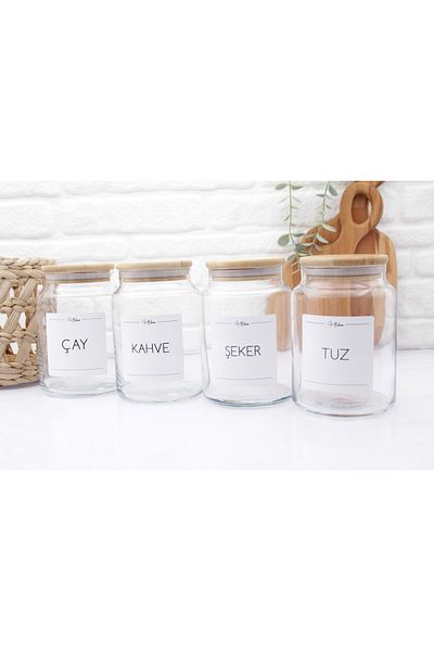 zezedesing Glass Tea-coffee-sugar-salt Storage Jar with Bamboo Lid 890ml