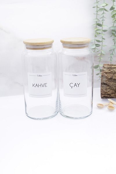 zezedesing Glass Tea-coffee Storage Jar with Bamboo Lid 1300ml