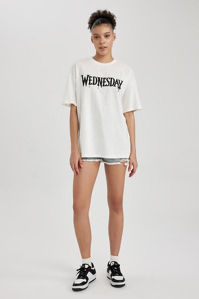 DeFacto Cool Wednesday - Κοντό μανίκι Oversize βαμβακερό μπλουζάκι A8527ax23sm