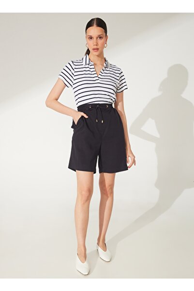 FABRIKA COMFORT Lastikli Bel Geniş Fit Lacivert Kadın Şort Cm-tonno