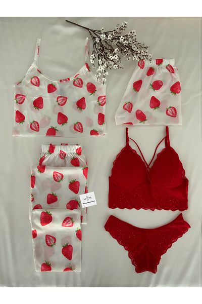 MH Moony Homewears Set de pijama Rüya Çilek din 5 piese