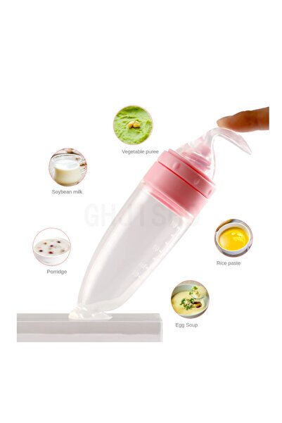 Genel Markalar Biberon Kaşık Silikon Vantuzlu Yeni Doğan Bebek Biberonu Bpa Free