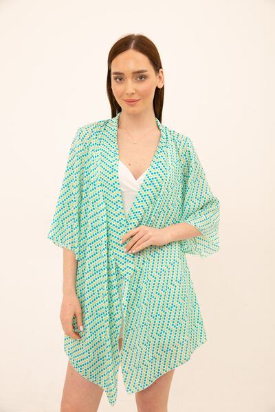 Laranor Polka Dot Patterned Kimono Cardigan