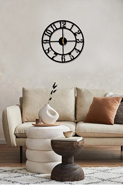 Ensa Design Ceas de perete decorativ din lemn cu cifre latine 40x40cm