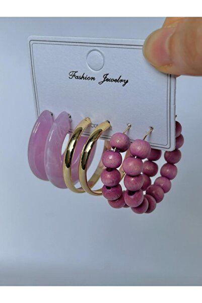 MRK 3lü Halka Çoklu Set Orta Boy Küpe