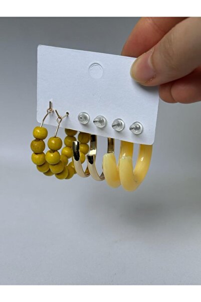 MRK 3lü Halka Çoklu Set Orta Boy Küpe