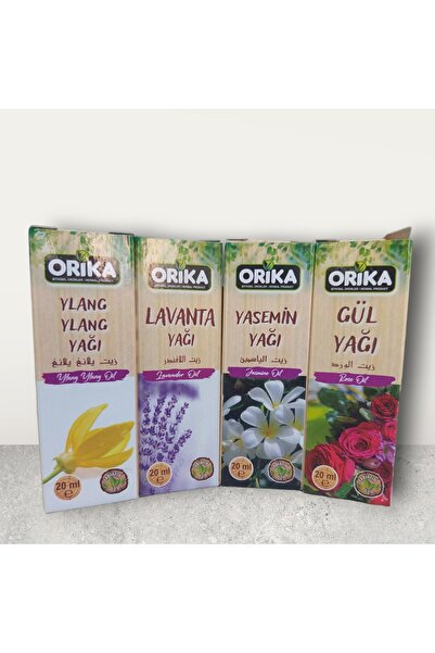 ORİKA مجموعة رائعة مكونة من 4 زيوت عطرية من الورد والياسمين واللافندر واليلان...