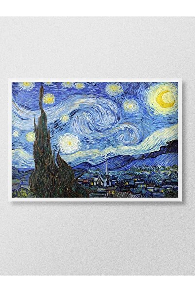 Mudi Store Van Gogh Starry Night Tablo Sanatsal Ünlü Ressam Poster Çerçevesiz...