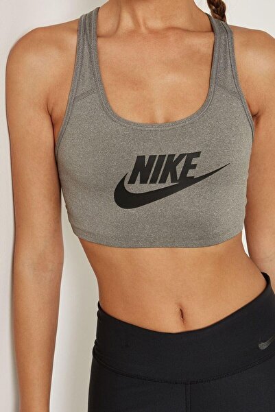 Nike Futura Gray Women's Sports Bra - Swoosh