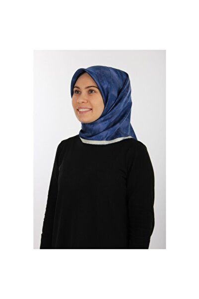 Aker Темно-синій шовковий креп-сатен шарф 7208701-323