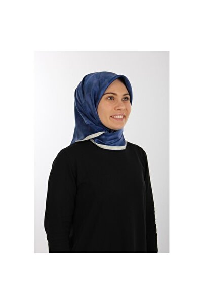 Aker Темно-синій шовковий креп-сатен шарф 7208701-323