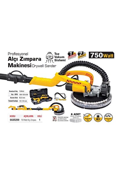 SGS Profesyonel Alçı Zımpara Makinesi 750 Watt
