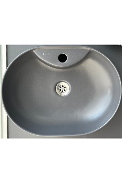 Seramiksan Alto Oval Mat Antrasit Delikli Lavabo 50 Cm A002066h