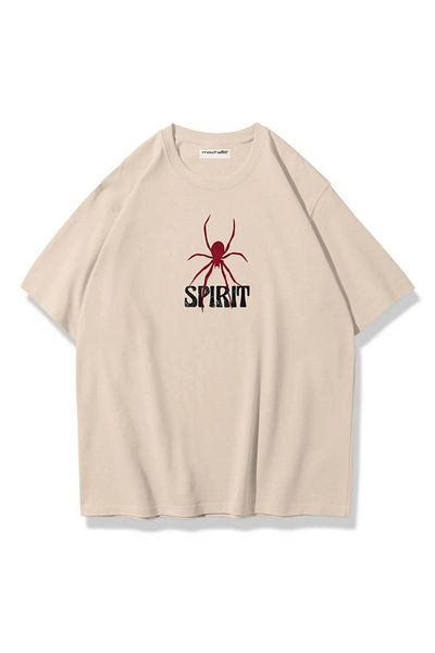 Keywest Μπλουζάκι Spirit Spider Μπροστά και Πίσω με στάμπα βαμβακερό Oversize Crew Neck