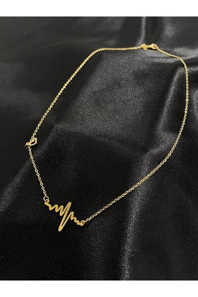 Aashiv's Collection قلادة نسائية من الذهب على شكل نبضات القلب