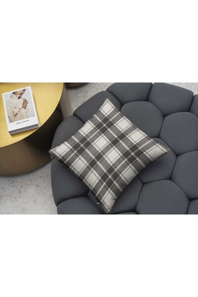 RUGSMODERN وسادة رمي 1048 منقوشة باللونين الأبيض والأسود وسادة رمي وسادة 37