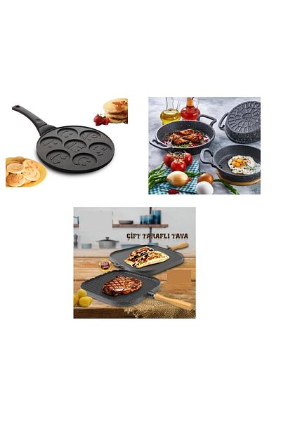 Emr züccaciye Eda 5 Li Granite Cast Iron Sauna - Pancake - Pancake Pan Set Dowry Set