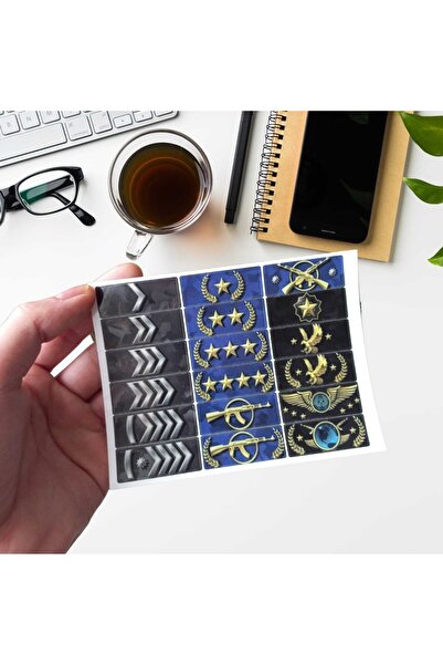 gg gençgirişimci استيكر غير شفاف - Cs Go Rank - الرتب (1.5x3 سم) 18 قطعة (مع السلوفان)