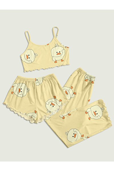 PEMBİŞ HOMEWEAR 3'lü New Chick Süpersoft Pijama Takımı