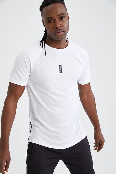 DeFacto Αθλητικό T-shirt Fit Slim Fit Crew Neck