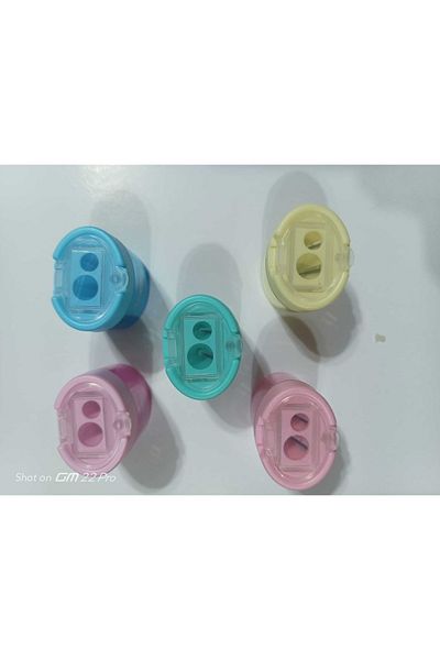 Mikro Large Chamber Pencil Sharpener with Double Opener Lid Pastel Colors (5pcs)
