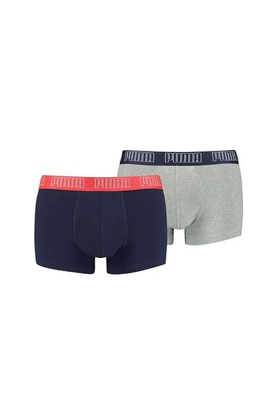Puma Herren Boxershorts, 2er Pack - Basic Trunks, Cotton Stretch, einfarbig
