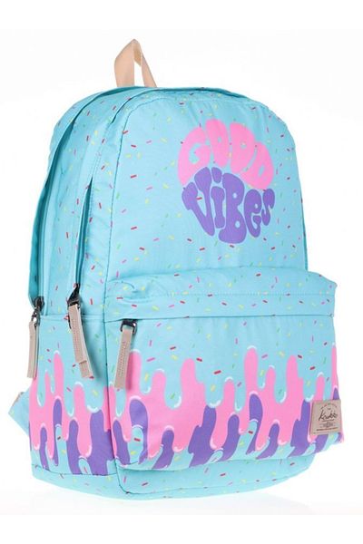 KAUKKO Layer Turquoise Pink School and Daily Backpack - Good Vibes - Girl