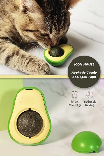 MasterCar Avocado Shaped Adhesive Cat Grass Avocado Catnip 360 Degree Rotating Catnip Cat Toy