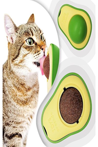 MasterCar Avocado Shaped Adhesive Cat Grass Avocado Catnip 360 Degree Rotating Catnip Cat Toy