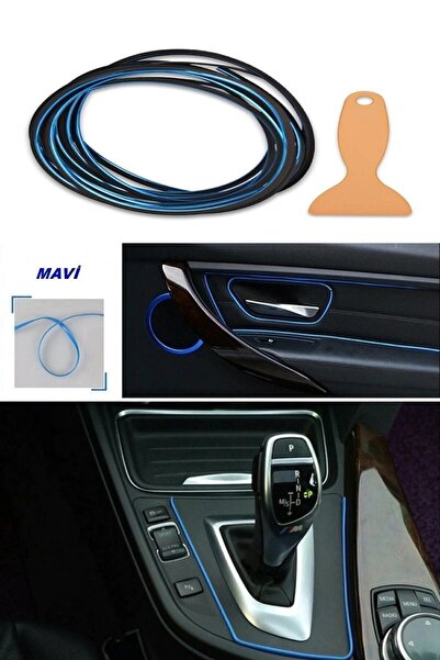 Z Tech Mavi Trim Fitilli Yeni Nesil Araç Içi Ip Şerit Balık Sırtı Nikelajlı