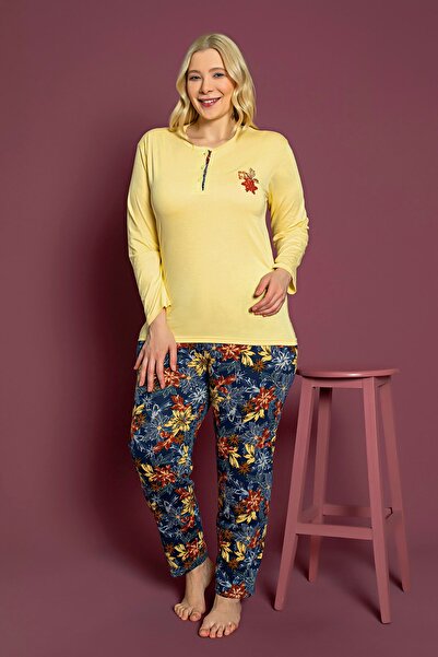 nisaNCa Long Sleeve 100% Cotton Plus Size Mother's Pajama Set - Mother's Special Series