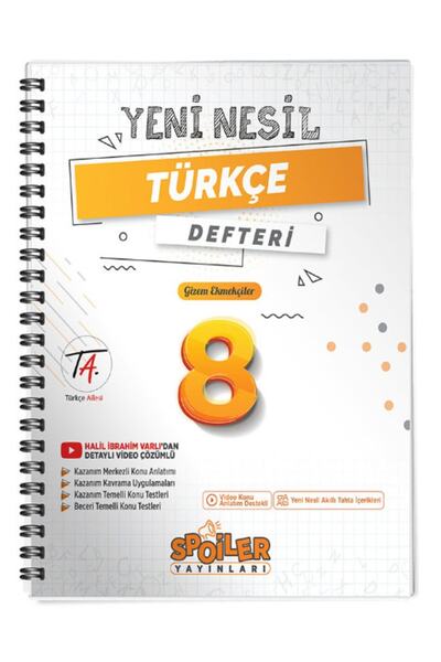 Spoiler Yayınları Spoiler 8.sınıf Lgs Türkçe Yeni Nesil Akıllı Defter