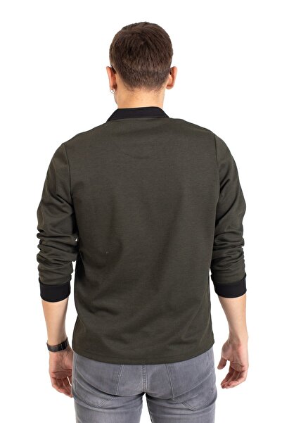 Mutlu City Ανδρικό εποχιακό φούτερ με μακρυμάνικη τσέπη με λαιμόκοψη και άνω 1219-χακί πράσινο