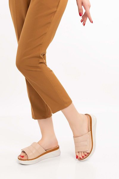 Gondol Anatomical Genuine Leather Wedge Heel Slippers - Slt.225