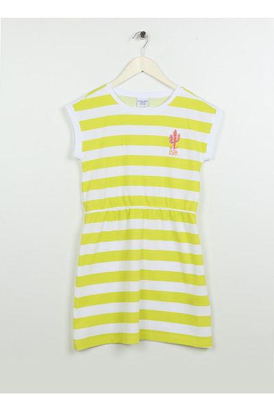 U.S. Polo Assn. Rochie pentru fete cu dungi verzi - Ponre
