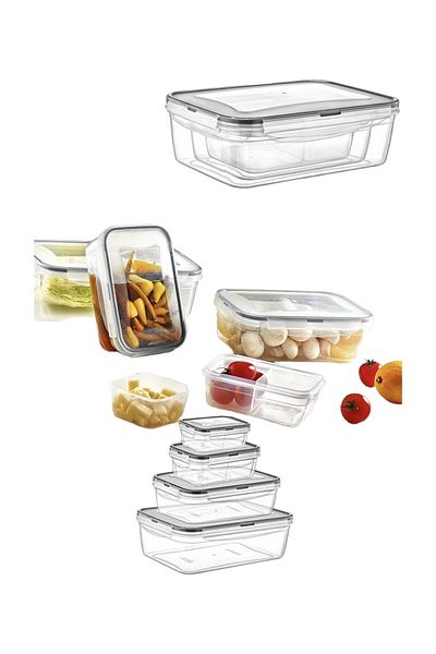 Herza House Set of 4 Rectangular Fresh Box Storage Containers