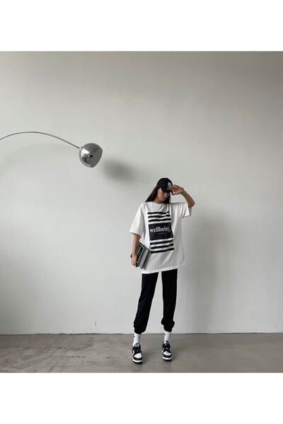 Machetta Plus Size Women's Summer Wellbeing Fashion Style Printed Crew Neck T-shirt Tracksuit Set