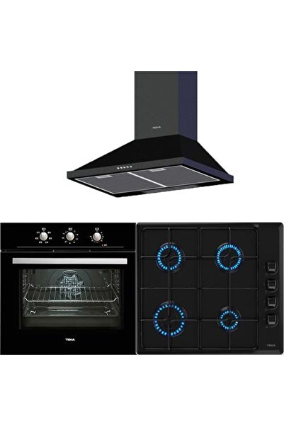 Teka Chef 3 Siyah Ankastre Set (he 715 Bk+ Hlx 640 Kbc0e Bk (e5) + Dbt 60 Black)