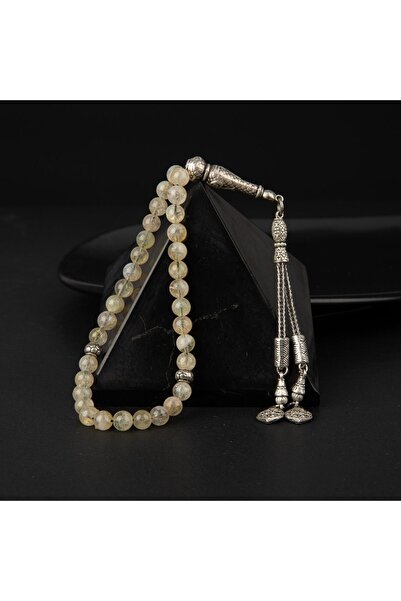 Haremi مسبحة من حجر السترين الطبيعي 33 قطعة - 6 ملم