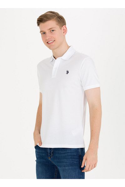 U.S. Polo Assn. Ανδρικό μπλουζάκι Polo Neck White Gtp04ıy023