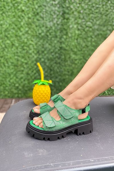 SHOEBELLAS Γυναικεία σανδάλια Goniva Green Stone
