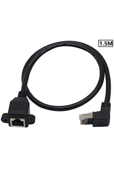 Alfais 4777 Rj45 Dişi Erkek Uzatma 1.5m Dirsek 90 Derece Panel Tipi Cat6 Mont...