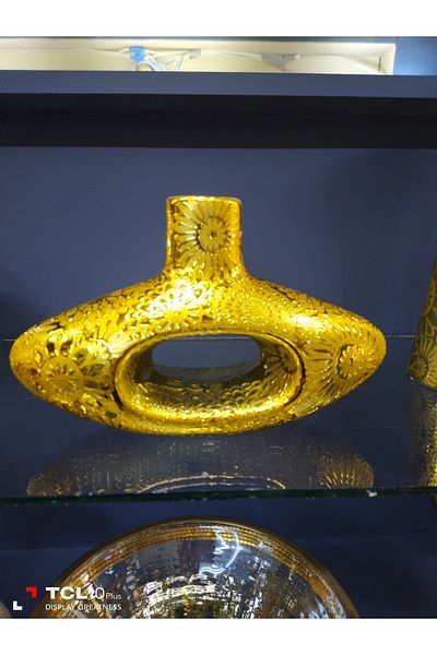 Otantik Διακοσμητικό Βάζο Πορσελάνης Χρυσό Χρώμα 25*15*9εκ