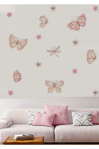 WALLHUMAN Αυτοκόλλητο τοίχου για παιδικό δωμάτιο Butterfly Land