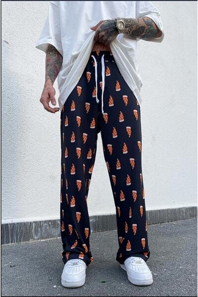 weywot نمط مريح أسود اللون مختلف البيتزا الفضفاضة رياضية بتمشيط نسيج القطن الصيف