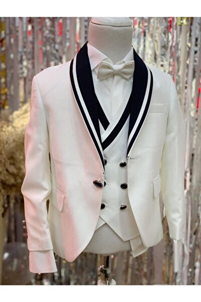 Mogi Erkek Çocuk 3-14 Yaş Damatlık Takım Elbise Set 20322 Beyaz