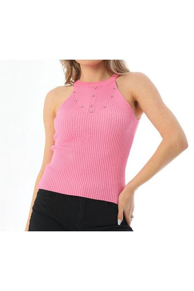 skycott Stoned Halter Neck Crop Πλεκτό Μπλούζα Αμάνικη